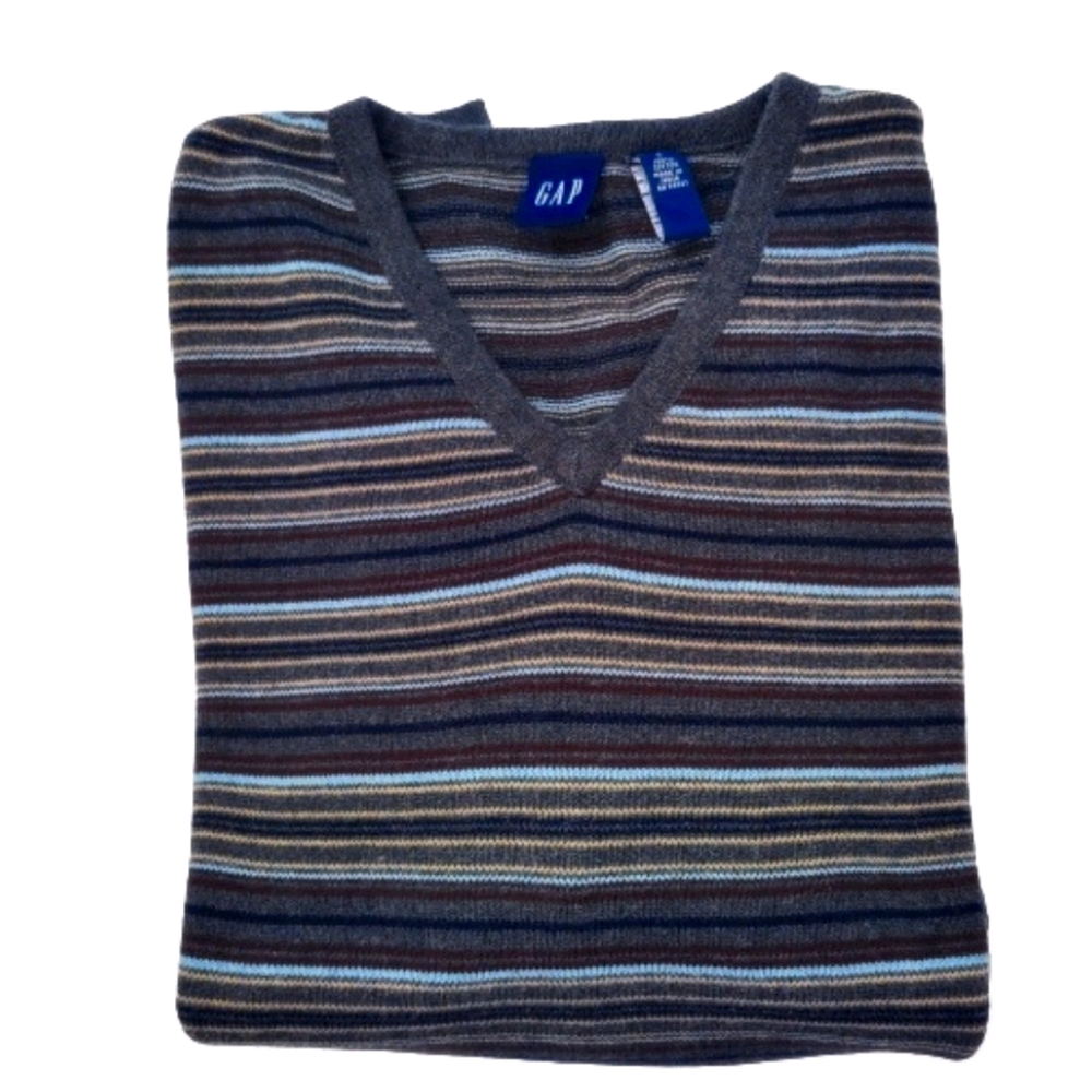 GAP V-neck Striped Long sleeve Sweater Men’s Large